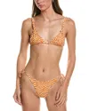 Manebi 2pc Knot Triangle Bikini Set In Brown