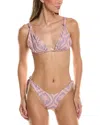 Manebi 2pc Knot Triangle Bikini Set In Pink