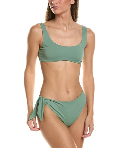 Manebi 2pc Twist Back Bikini Set In Green
