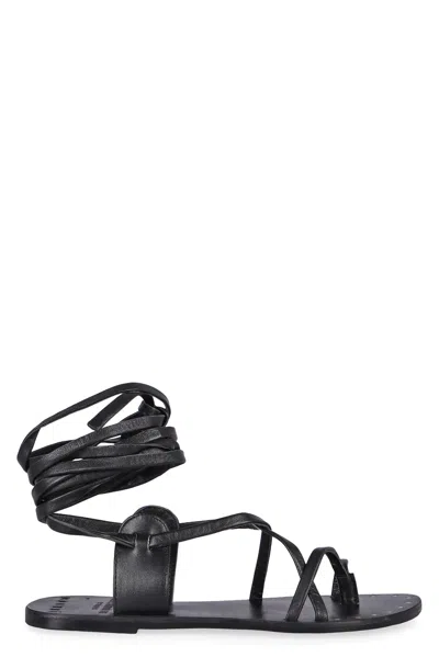 Manebi Alex Rivière Studio X Manebí - St Tropez Leather Sandals In Black