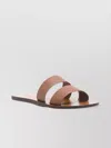 Manebi Almond Open Toe Cut-out Detailing Double Strap In Pink