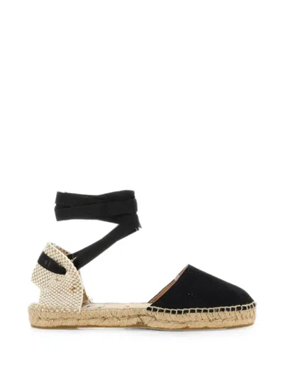 Manebi Ankle-tie Flat Espadrilles In Black