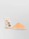Manebi Backed Espadrille With Round Toe And Woven Detail In Orange
