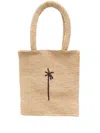 Manebi Natural Plam Tote In Naturale E Marrone