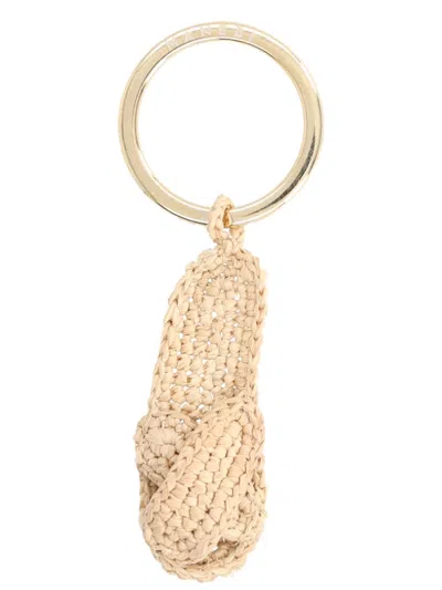 Manebi Beige Espa Woven Key Holder In Neutral