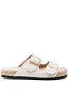 Manebi Nordic Double-strap Slides In Neutrals