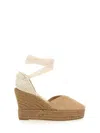 Manebi Wedge Espadrilles In Brown