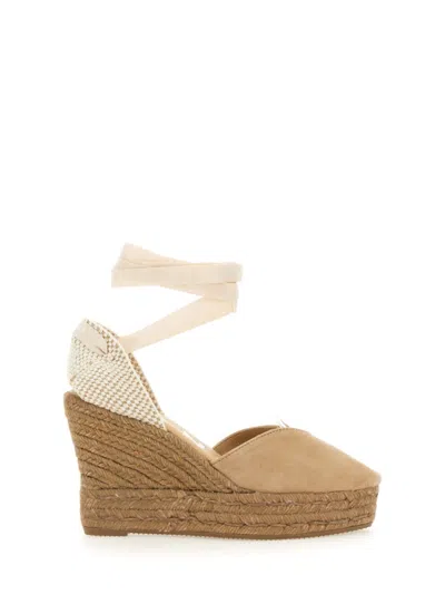 Manebi Beige Suede Espadrilles In Brown