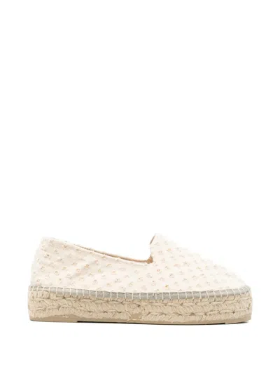 Manebi Beige Textured Espadrilles In Gray
