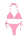 Manebi Adjustable Halterneck Triangle Top Bikini In Purple