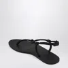 Manebi Black Leather Flip-flops In Black