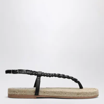 MANEBI MANEBÍ BLACK BRAIDED LEATHER CANYON SANDAL