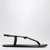 Manebi Black Leather Flip-flops In Black