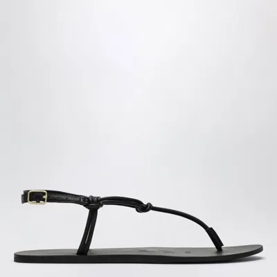 Manebi Black Leather Flipflops