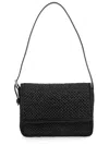 Manebi Shoulder Bag Adjustable Strap Woven Texture In Black