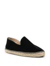Manebi Coarse-textured Black Flat Jute Espadrilles In Black