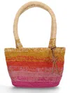 Manebi Medium Panier Gradient Raffia Shoulder Bag In Multi
