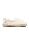 Manebi Yucatan Embroidered Jute Round Toe Espadrilles In White