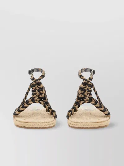 Manebi Braided Strap Flat Sole Sandals In Neutral