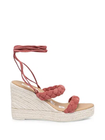 Manebi Braided Wedge Sandals In Pink
