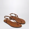 Manebi Brown Leather Flip-flops In Brown