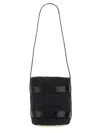 Manebi Textured Raffia Bucket Bag With Glossy Accents