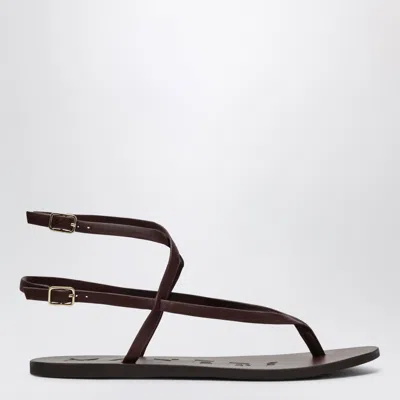Manebi Burgundy Thong Sandals In Multi