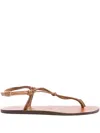 Manebi Canyon Knotted Leather Thong Sandals In Brown