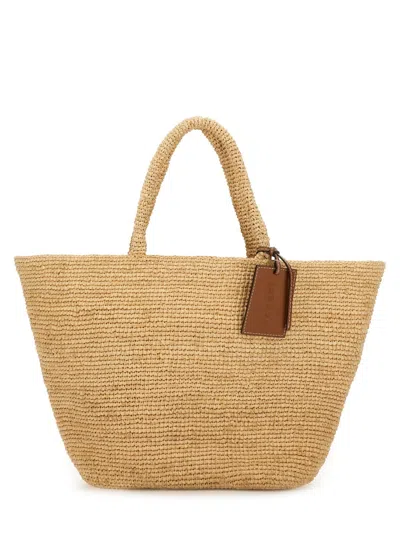 Manebi Chic Raffia Mini Handbag In Sand