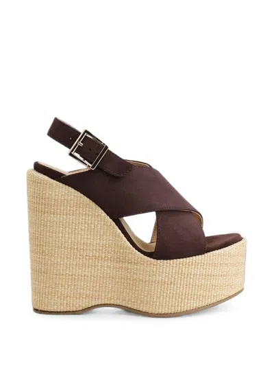 Manebi Cleo Crossover-strap Wedge Sandals In Multi