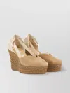 Manebi Closed Toe Wedge Espadrilles Two-tone Design