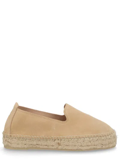 Manebi Suede Round Toe Espadrilles Rope Sole In Black