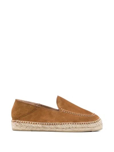 Manebi Contrast-stitching Espadrilles In Brown