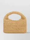 Manebi Crescent Handle Woven Texture Bag