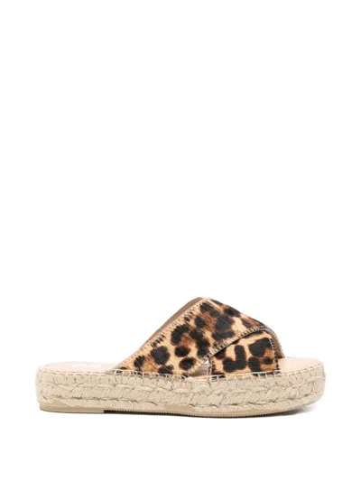Manebi Criss-cross Leopard-print Espadrilles In Neutral