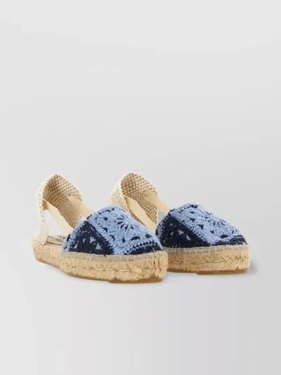 Manebi Crochet Detail Espadrilles Open Heel