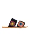 Manebi Manebí Yucatán Crochet Two Bands Sandals In Multicolor