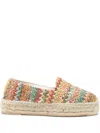 Manebi Raffia Sole Round Toe Espadrilles In Neutrals
