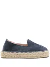 Manebi Round Toe Suede Slip-on With Espadrille Sole