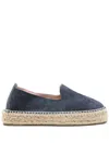 Manebi Round Toe Suede Slip-on With Espadrille Sole
