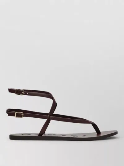 Manebi Double Strap Flat Sole Open Toe Sandals