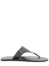 Manebi Leather Thong Sandals Flat Sole Open Toe In Black