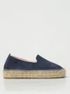 Manebi Round Toe Suede Slip-on With Espadrille Sole In 蓝色