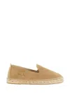 Manebi Embossed Suede Espadrilles In Brown