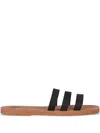 Manebi Eva Flat Sandals In Black