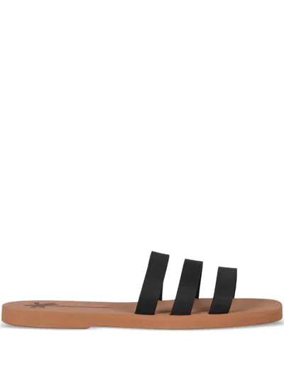 Manebi Eva Flat Sandals In Black