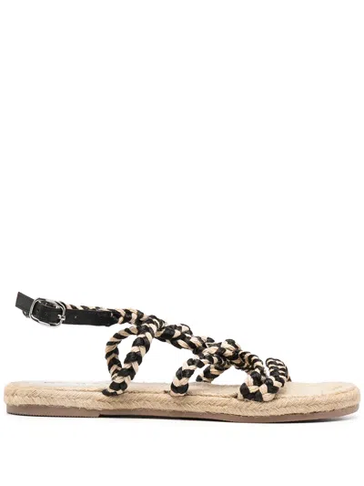 Manebi Flat Rope Sandals In Neutrals