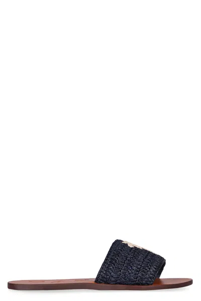 Manebi Flat Sandals In Blue