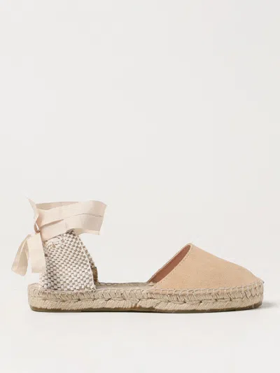 Manebi Flat Valenciana Suede Espadrilles In Beige