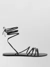 Manebi Flat Sole Open Toe Multi Strap Sandals In Black